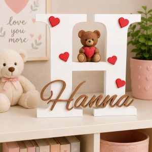 Litere decorative, 2 culori, tematica Ursulet