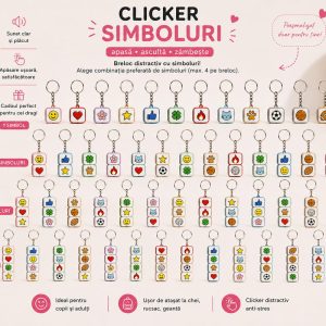 Breloc Clicker Simbol, 2 Butoane, 2 culori